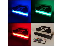 LED Backlit Desktop Sign (Example: Fiesta ST Silhouette)