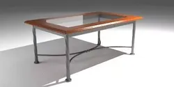 Little wooden table with iron legs Free 3D model