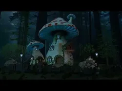 Mushroom House exterior background Free low-poly 3D model