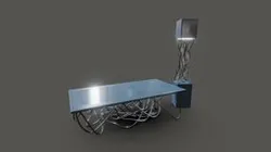 Wire Table & Wire Lamp Interior Asset