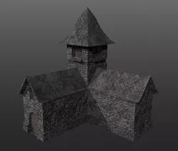 3D Pbr Medieval House game ready Free low-poly 3D model
