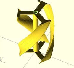 Cambered vertical axis wind turbine - Mk3 Free 3D print model
