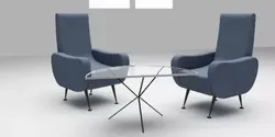 Armchairs and little glass table Free 3D model