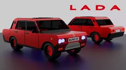 Lada lowpoly car Free low-poly 3D model