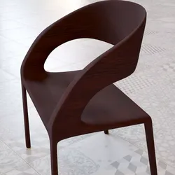 LOW POLY Burgundy Wood Chair Free Free 3D model