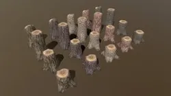 Low Poly Tree Trunk Variety Pack