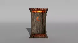 Old wooden rustic outhouse Free 3D model