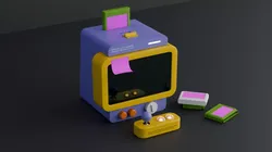 Retro-Style Gaming Console Free low-poly 3D model