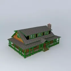 Seaside Craftsman Huge Cabin House Free 3D model