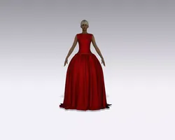 3d red gown Free 3D model