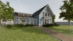 Classic style porch house with furniture