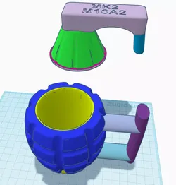 Grenade Mug Free 3D print model