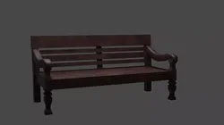 Javanese style wooden sofa Free low-poly 3D model
