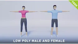 Low Poly Male and Female Free low-poly 3D model