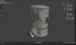 3D scan birch stump Free low-poly 3D model
