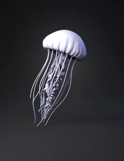 A colorful jellyfish with dazzling patterns and long flowing tentacles