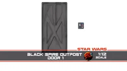 Black Spire Outpost Door 1 1-12 scale Blackseries  Free 3D print model