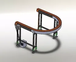 Curve Slat Chain Conveyor Free 3D model