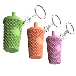 Cute Drink Cup Keychain Free 3D print model