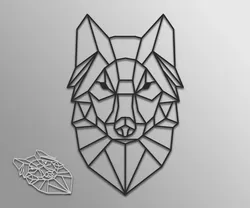 Geometric Wolf Head with 3D Printable Free 3D model