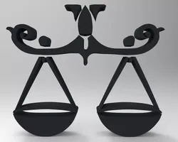 Libra two scales of justice Free 3D print model