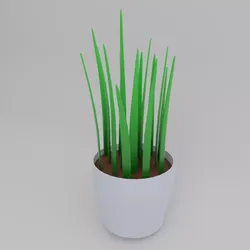 Minimal desk pot plant Free low-poly 3D model