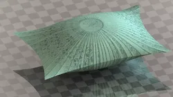 Pillow on checkered table Free 3D model