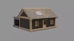 Simple Cabin Low-poly 3D Model Free low-poly 3D model