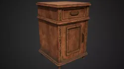 Stylized Bedside Table Free low-poly 3D model