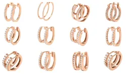 155 Women  Diamond Hoops round earrings 3dm stl jcd render 3D Model Pack