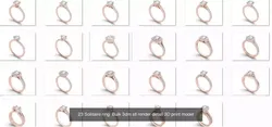 2000 Solitaire ring 3dm 3-4 render detail bulk collection 3D Model Pack