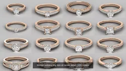 235 Women solitaire ring 3dm stl 9 render detail  3D Model Pack