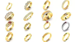 375 Women Band Ring 3dm render detail bulk collection  3D Model Pack