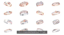 41 Women Solitaire Band Ring 3dm render  3D Model Pack