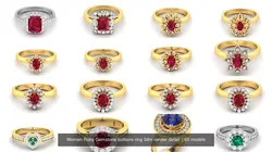 65 Women Ruby Gemstone solitaire ring 3dm render detail  3D Model Pack