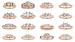 66 Tri Diamond Three Diamond Solitaire Rings 3D Model Pack