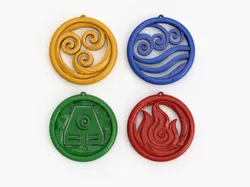 Avatar Element Ornaments - Free 3D Print Model