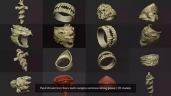 Devil Amulet horn thorn teeth vampire carnivore strong power 3D Model Pack