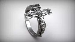 Jesus Christ Crucifix Cross Christian Ring 3D print model