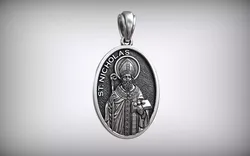 Saint Nicholas of Myra Protect Christian Medallion 3D print model