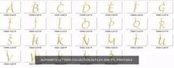 3 types of alphabet letter 3dm render details bulk collection  3D Model Pack