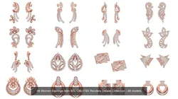 48 Women Earrings 3dm STL OBJ FBX Renders Details Collection 3D Model Pack