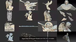 Angel Relief 3D Printable Models and CNC STL 3D Model Pack