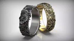 Chinese Dragon Tattoo Style Pattern Wedding Band 3D print model