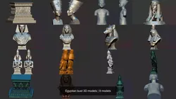 Egyptian bust 3D models 3D Model Pack
