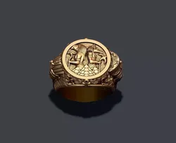 Egyptian Pharaoh queen Anubis Horus ring 3D print model