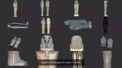 Egyptian sarcophagus 3D models 3D Model Pack