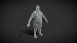 Male Body Fat Base Mesh 3D Model 1000 Polygons