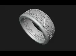Morgan Stanley One Dollar Coin Ring 3D print model