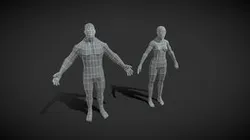 Muscular Human Body Base Mesh Pack 1000 Polygons